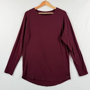 Alphalete Monarch Long Sleeve Shirt Mens XL Burgundy‎ Ribbed Raglan Gorpcore Gym